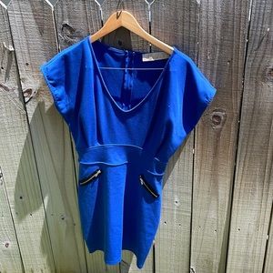 Lulu’s V neck Royal Blue Dress Sz L